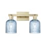 Innovations Lighting Bridal Veil 2 Light 16" Wide Vanity Light Antique Brass / Blue