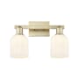 Innovations Lighting Bridal Veil 2 Light 16" Wide Vanity Light Antique Brass / Gloss White