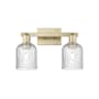 Innovations Lighting Bridal Veil 2 Light 16" Wide Vanity Light Antique Brass / Seedy