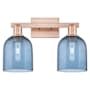 Innovations Lighting Bella 2 Light 17" Wide Vanity Light Antique Copper / Blue
