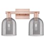 Innovations Lighting Bella 2 Light 17" Wide Vanity Light Antique Copper / Light Smoke