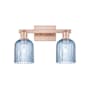 Innovations Lighting Bridal Veil 2 Light 16" Wide Vanity Light Antique Copper / Blue
