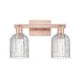 Innovations Lighting Bridal Veil 2 Light 16" Wide Vanity Light Antique Copper / Clear