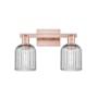 Innovations Lighting Bridal Veil 2 Light 16" Wide Vanity Light Antique Copper / Light Smoke