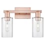 Innovations Lighting Clymer 2 Light 15" Wide Vanity Light Antique Copper / Clear