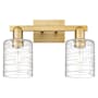 Innovations Lighting Cobbleskill 2 Light 16" Wide Vanity Light Brushed Brass / Deco Swirl