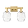Innovations Lighting Preston 2 Light 16" Wide Vanity Light Brushed Brass / Clear