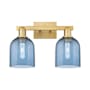 Innovations Lighting Bella 2 Light 17" Wide Vanity Light Brushed Brass / Blue