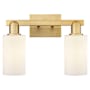 Innovations Lighting Clymer 2 Light 15" Wide Vanity Light Brushed Brass / Matte White