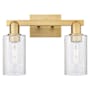 Innovations Lighting Clymer 2 Light 15" Wide Vanity Light Brushed Brass / Seedy