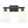 Innovations Lighting Bella 2 Light 17" Wide Vanity Light Matte Black / White