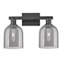 Innovations Lighting Bella 2 Light 17" Wide Vanity Light Matte Black / Light Smoke