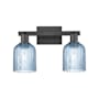 Innovations Lighting Bridal Veil 2 Light 16" Wide Vanity Light Matte Black / Blue
