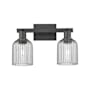 Innovations Lighting Bridal Veil 2 Light 16" Wide Vanity Light Matte Black / Light Smoke