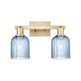 Innovations Lighting Bridal Veil 2 Light 16" Wide Vanity Light Champagne Bronze / Blue