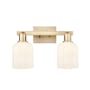 Innovations Lighting Bridal Veil 2 Light 16" Wide Vanity Light Champagne Bronze / Gloss White