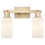 Innovations Lighting Clymer 2 Light 15" Wide Vanity Light Champagne Bronze / Matte White