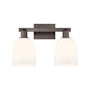 Innovations Lighting Bella 2 Light 17" Wide Vanity Light Oil Rubbed Bronze / White