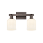 Innovations Lighting Bridal Veil 2 Light 16" Wide Vanity Light Oil Rubbed Bronze / Gloss White