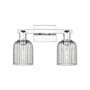 Innovations Lighting Bridal Veil 2 Light 16" Wide Vanity Light Polished Chrome / Light Smoke