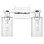 Innovations Lighting Clymer 2 Light 15" Wide Vanity Light Polished Chrome / Clear