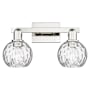 Innovations Lighting Athens Water Glass 2 Light 17" Wide Vanity Light Polished Nickel / Clear Water Glass