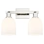 Innovations Lighting Bella 2 Light 17" Wide Vanity Light Polished Nickel / White