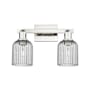 Innovations Lighting Bridal Veil 2 Light 16" Wide Vanity Light Polished Nickel / Light Smoke