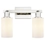 Innovations Lighting Clymer 2 Light 15" Wide Vanity Light Polished Nickel / Matte White