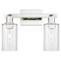 Innovations Lighting Clymer 2 Light 15" Wide Vanity Light Polished Nickel / Clear