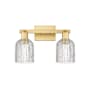 Innovations Lighting Bridal Veil 2 Light 16" Wide Vanity Light Satin Gold / Clear