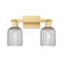 Innovations Lighting Bridal Veil 2 Light 16" Wide Vanity Light Satin Gold / Light Smoke