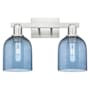 Innovations Lighting Bella 2 Light 17" Wide Vanity Light Brushed Satin Nickel / Blue