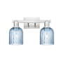 Innovations Lighting Bridal Veil 2 Light 16" Wide Vanity Light Brushed Satin Nickel / Blue