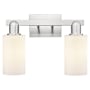 Innovations Lighting Clymer 2 Light 15" Wide Vanity Light Brushed Satin Nickel / Matte White