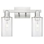 Innovations Lighting Clymer 2 Light 15" Wide Vanity Light Brushed Satin Nickel / Clear