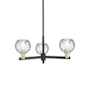 Innovations Lighting Athens Water Glass 3 Light 28" Wide Chandelier Black Antique Brass / Clear Water Glass
