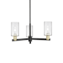 Innovations Lighting Clymer 3 Light 26" Wide Chandelier Black Antique Brass / Clear