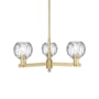 Innovations Lighting Athens Water Glass 3 Light 28" Wide Chandelier Brushed Brass / Clear Water Glass