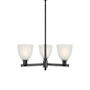 Innovations Lighting Castile 3 Light 28" Wide Chandelier Matte Black / White