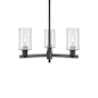 Innovations Lighting Clymer 3 Light 26" Wide Chandelier Matte Black / Clear