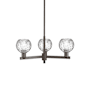 Innovations Lighting Athens Water Glass 3 Light 28" Wide Chandelier Oil Rubbed Bronze / Clear Water Glass