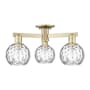Innovations Lighting Athens Water Glass 3 Light 24" Wide Semi-Flush Ceiling Fixture Antique Brass / Clear Water Glass