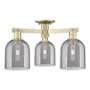 Innovations Lighting Bella 3 Light 23" Wide Semi-Flush Ceiling Fixture Antique Brass / Light Smoke