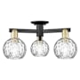 Innovations Lighting Athens Water Glass 3 Light 24" Wide Semi-Flush Ceiling Fixture Black Antique Brass / Clear Water Glass