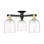 Innovations Lighting Bella 3 Light 23" Wide Semi-Flush Ceiling Fixture Black Antique Brass / Clear