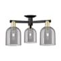 Innovations Lighting Bella 3 Light 23" Wide Semi-Flush Ceiling Fixture Black Antique Brass / Light Smoke