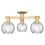 Innovations Lighting Athens Water Glass 3 Light 24" Wide Semi-Flush Ceiling Fixture Brushed Brass / Clear Water Glass