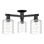 Innovations Lighting Cobbleskill 3 Light 23" Wide Semi-Flush Ceiling Fixture Matte Black / Deco Swirl