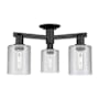 Innovations Lighting Cobbleskill 3 Light 23" Wide Semi-Flush Ceiling Fixture Matte Black / Clear